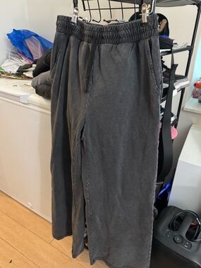 Forever 21 Men's Washed Charcoal Elastic Waist Joggers